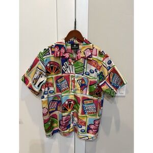 Andrade Apparel Casino Shirt Colorful Button Front Mens Size Medium